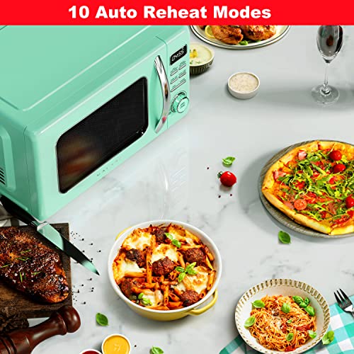 GLCMKZ07GNR07 Retro Countertop Microwave Oven with Auto Cook & Reheat
