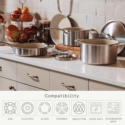 Cookware 8 QT CeramiClad Non Stick Stock Pot with Lid