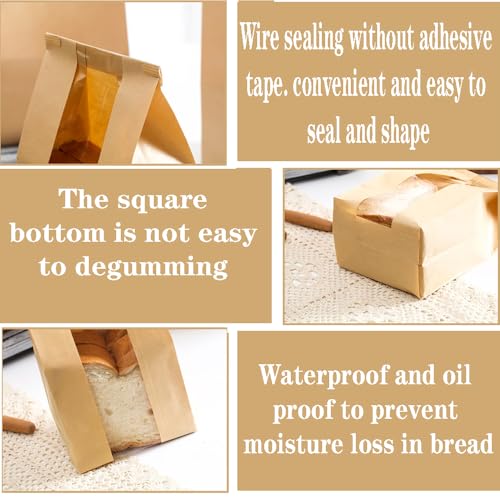 Paper Bread Bags with Window for Home Sourdough Loaf Gift Giving (30 Count)