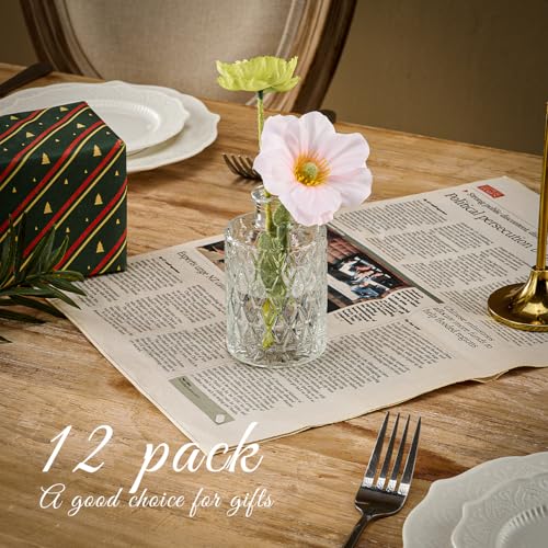 Glass Bud Vase Set of 12 Pcs Small Minimalist Vases for Flowers (12 Count)
