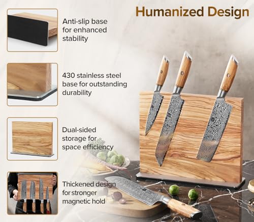 Double Sided Magnetic Knife Holder Rack For Kitchen Counter