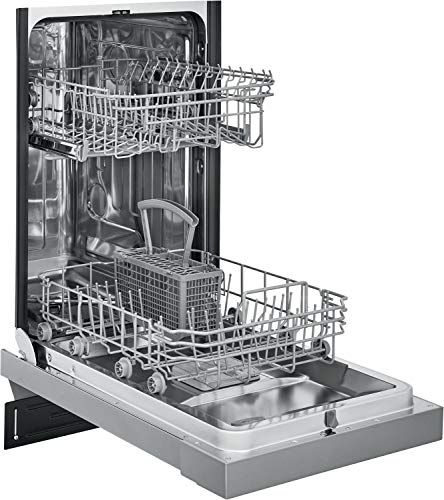 18 in. ADA Compact Front Control Dishwasher in Stainless Steel with Dual Spray Arms