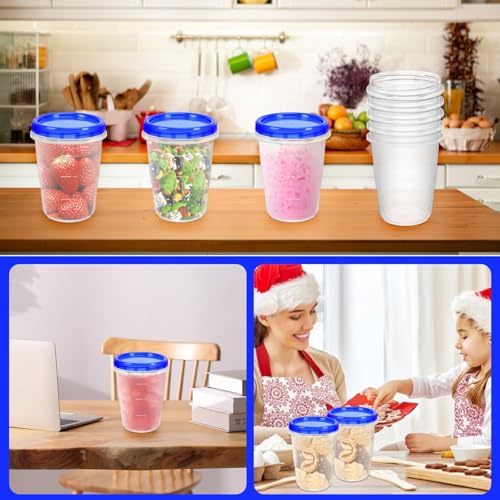 12 Pack Freezer Containers with Screw On Lids (12 Count)