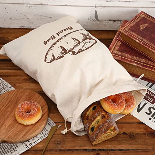 4 Pcs Linen Bread Bags for Homemade Bread Container (4 Count)