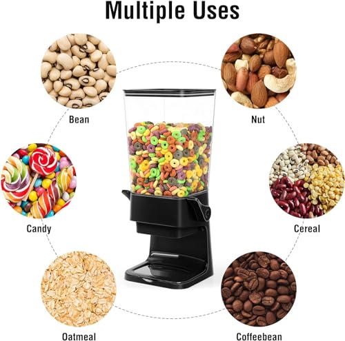 Cereal Dispenser Countertop Large Cereal Containers Storage Black