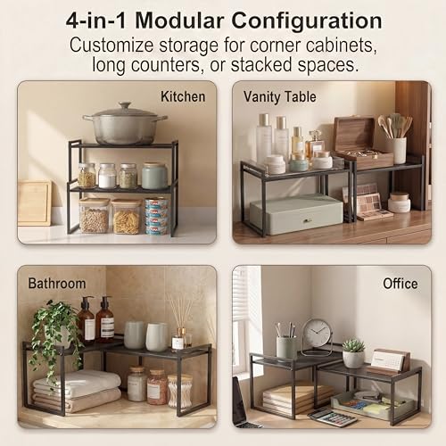 Stackable Kitchen Cabinet Organizer Shelves Pantry Rack Set of 2 (2 Count)