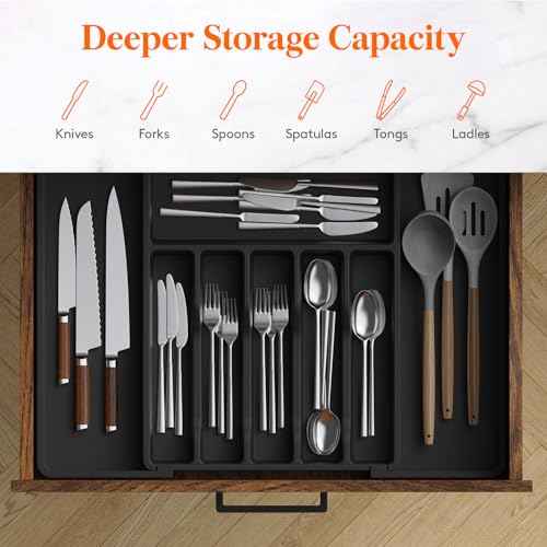 Extra Large Silverware Drawer Organizer