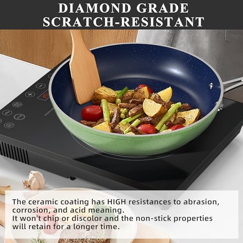 Healthy Duralon Blue Ceramic Nonstick Cookware Set