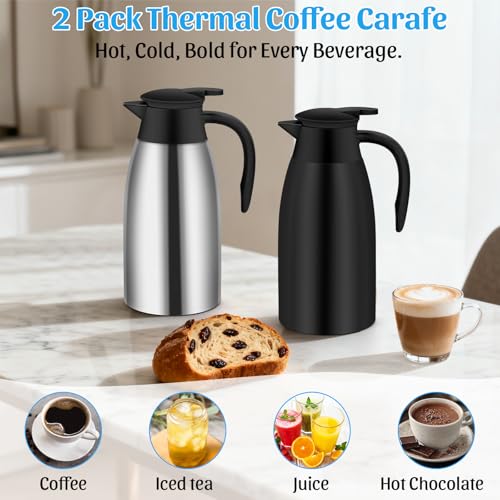 70oz Thermal Coffee Carafe Insulated Coffee Thermo (2 Count)