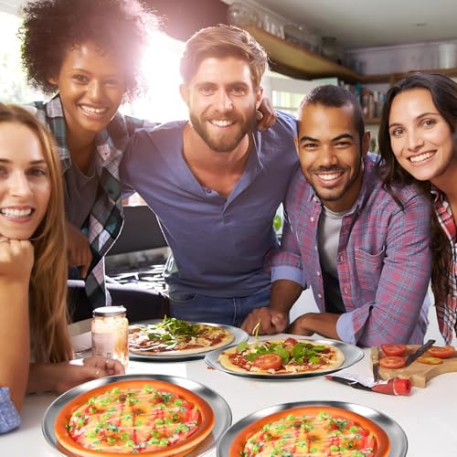8 Pieces Matte Silver Pizza Pans 16 Inch Bakeware (8 Count)