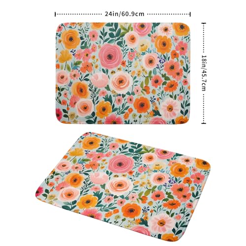 Watercolor Flower Dish Drying Mat