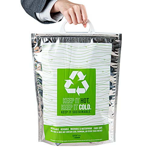 Green And Silver Plastic Thermal Bag (10 Count)