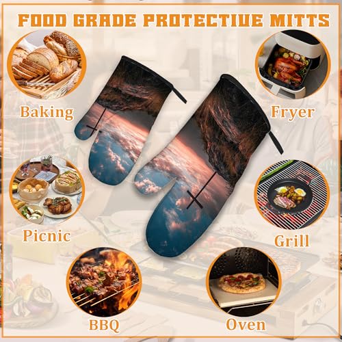 Cross Oven Mitts and Pot Holders Set (4 Count)