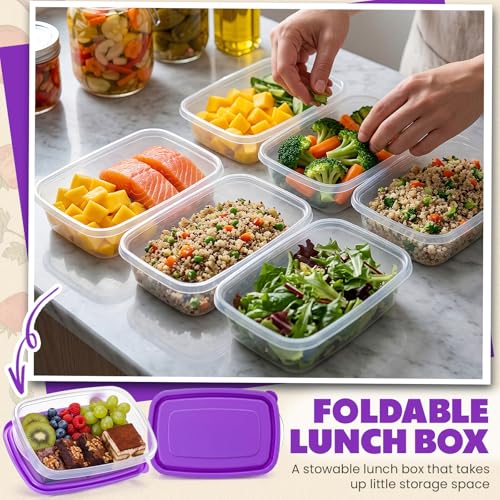 18 Pcs 33 oz Plastic Food Storage Containers with Lids (18 Count)