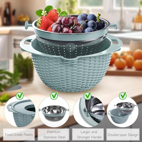 4 1 Strainer with Bowl & Spoons Set