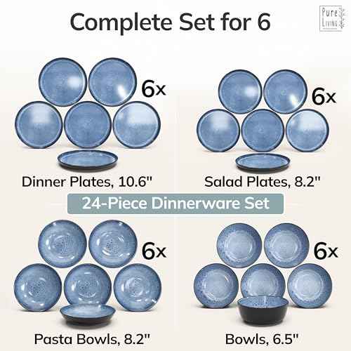 24 Piece Stoneware Dinnerware Set for 6 (24 Count)