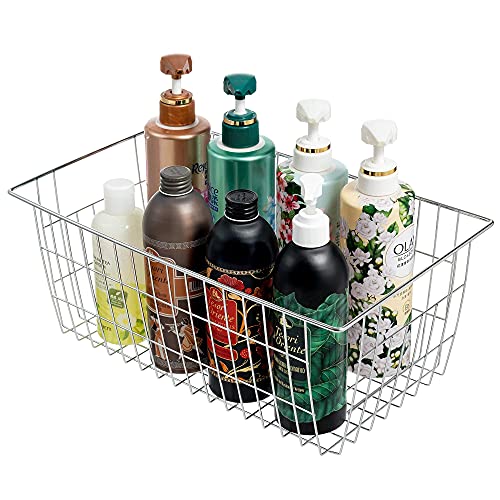 Wire Baskets Farmhouse Freezer Organizer Storage Bin Basket with Handles (3 Count)