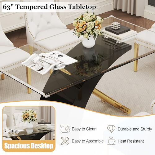 7 Piece Glass Dining Table Set for 6