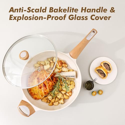 Ceramic Nonstick Frying Pan Skillet with Lid