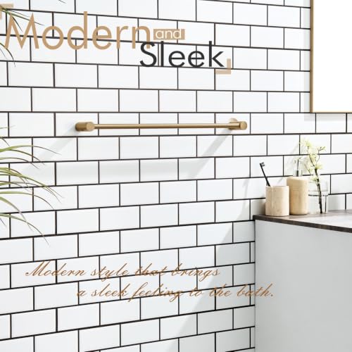 Bathroom Towel Rack Wall Mounted 24'' Bath Towel Bar Holder for Bathroom Hardware Accessories Champagne Bronze Stainless Steel