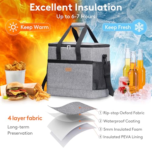 Cooler Bag 60 Cans Collapsible and Insulated Large Lunch Bag Leakproof Soft Cooler Portable for Camping