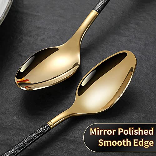 Hammered Black Gold Silverware Set (20 Count)