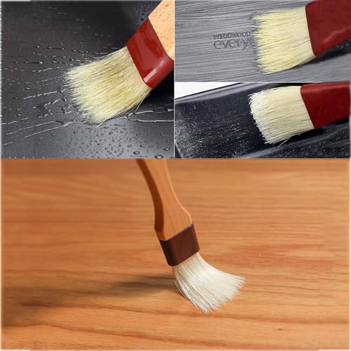 Pastry Brush Natural Boar Bristle Wooden Food Basting Brush