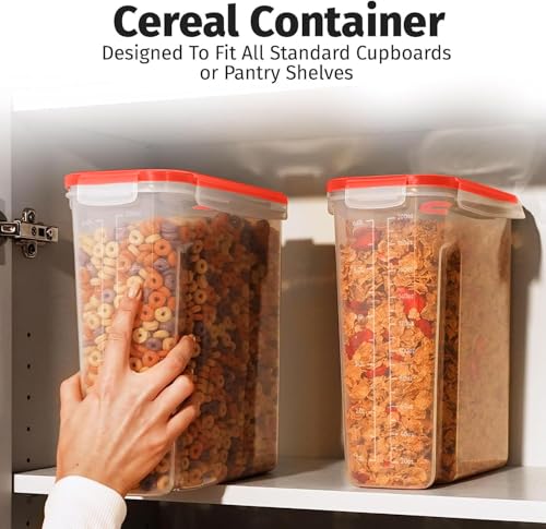 2 Pack (6.3L / 213OZ) EXTRA Large Airtight Food Storage Cereal Containers for Bulk Food Storage BPA-Free Plastic Container, Pantry Organization and Canister for Rice, Pasta, Sugar & Flour (2 Count)