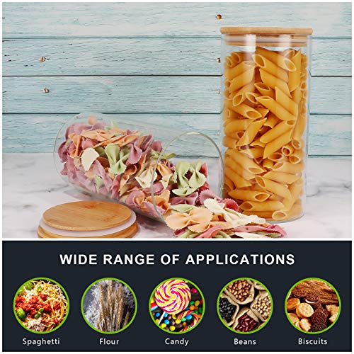 8 Pack 30 oz Glass Jars with Airtight Bamboo Lids for Kitchen (8 Count)