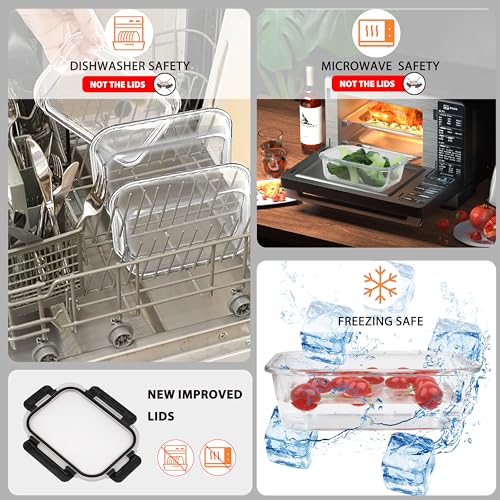 12 Packs Glass Food Storage Containers (10 Count)