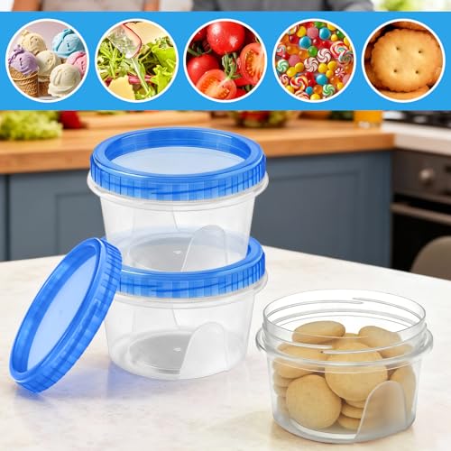 6 Pack Freezer Containers with Screw On Lids (6 Count)