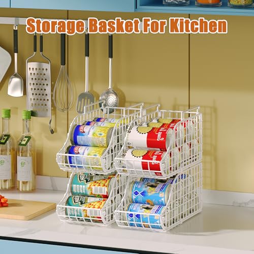 4 Pack Stackable Can Rack Organizer for Kitchen Pantry (4 Count)