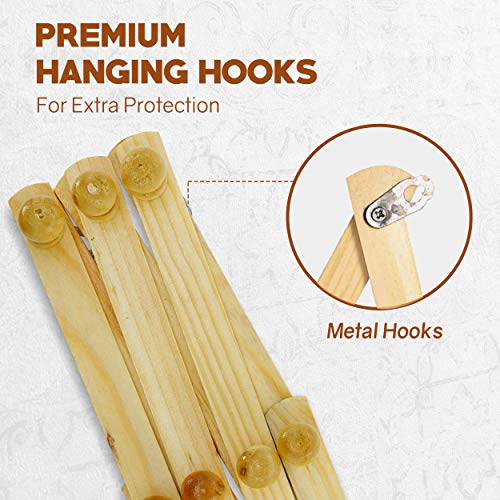 Set of 4 RAM PRO Accordion Style Wood Expandable Wall Rack for Hat (3 Count)