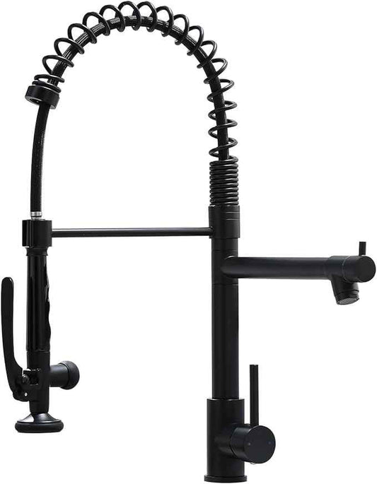 Fapully Black Kitchen Faucet,Commercial Pull Down Kitchen Sink Faucet with Sprayer