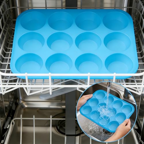 2Pack Silicone Muffin Pans with Metal Reinforced Frame (2 Count)