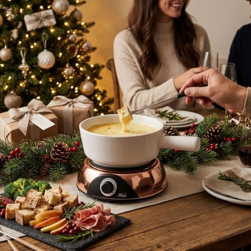 Electric Dip Warmer & Fondue Pot with Adjustable Temperature