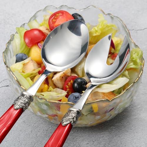 2 piece Salad Servers Stainless Steel Salad Serving Set Salad Fork and Spoon