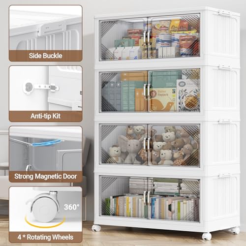 V60 560QT Plastic Stackable Storage Bins with Lid (4 Count)
