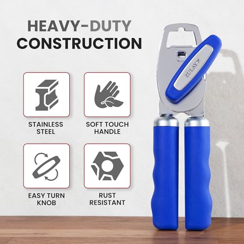 Heavy Duty Stainless Steel Can Opener Manual with Bottle Opener