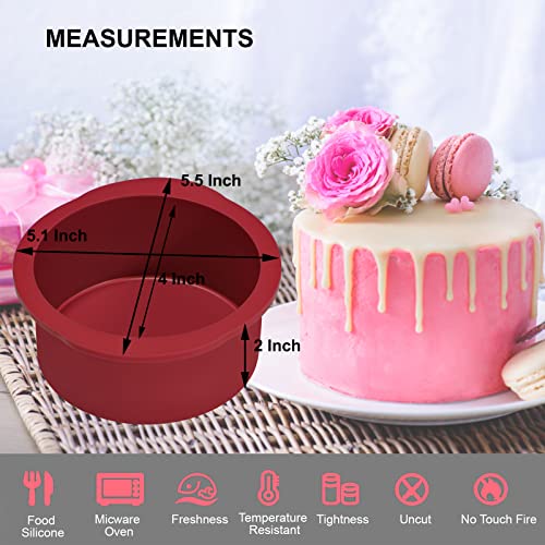 4 Inch Silicone Round Cake Pans Set of 4 (4 Count)