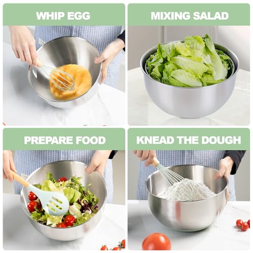 5.3Qt Stainless Steel Salad Spinner with Vibrant Green