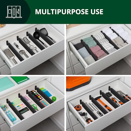 Bamboo Drawer Dividers Organizers (4 Count)