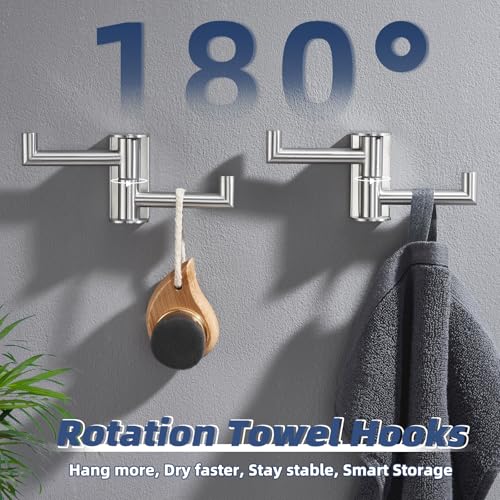 2 Pack Swivel Towel Hooks (2 Count)
