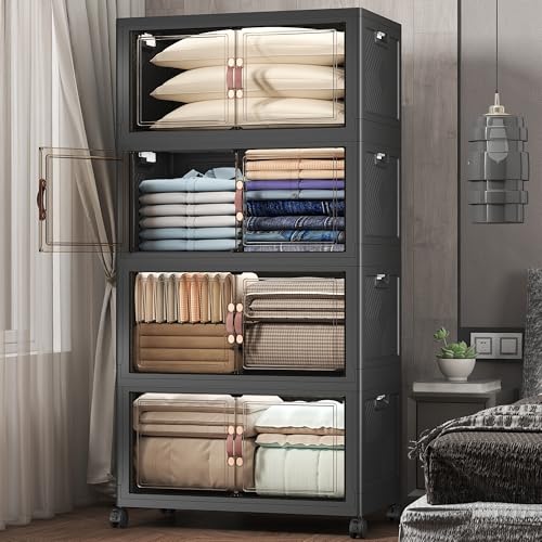 672QT Stackable Storage Bins with Lids (4 Count)