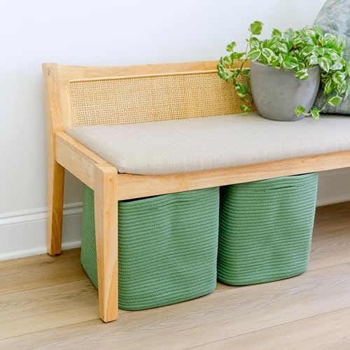 13 Inch Cube Storage Bins Cotton Rope Woven Baskets for Organizing 3 (3 Count)