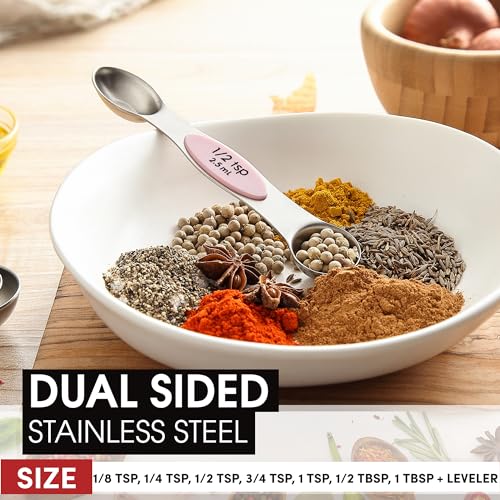 Stainless Steel 8 Magnetic Measuring Spoons Set