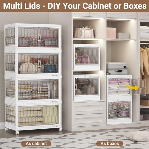 480Qt Stackable Storage Bins with 4 Lids (4 Count)