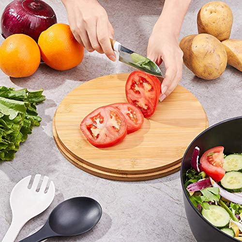 10" Large Salad Serving Bowl with Utensils in Lid