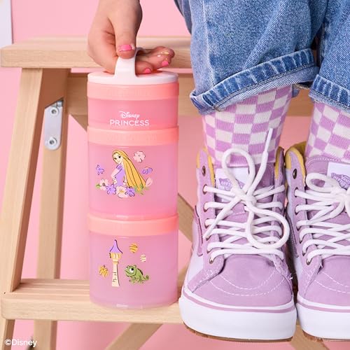 Rapunzel) DiSNEY PRINCESS Whiskware Stackable Snack Pack - 3 Jar + Handle - White/Pink/Purple