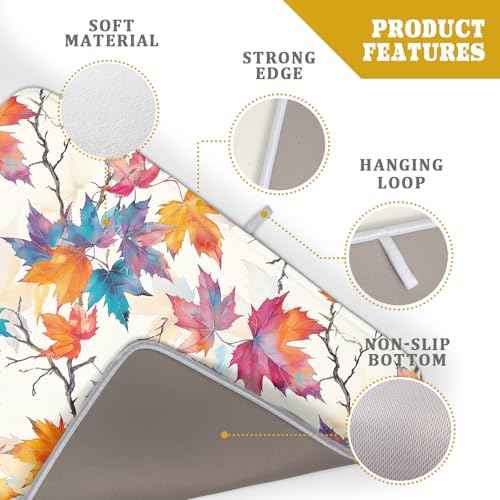 Maple Leaf Dish Drying Mat fall autumn colorful leaves absorbent dish drain mats for kitchen counter